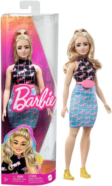 Barbie Doll, Curvy Blonde In Girl Power Outfit, Barbie Fashionistas
