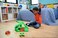Hot Wheels Monster Trucks Toy Truck &amp; Playset, 1 Glow-In-The-Dark 1:64 Scale Gunkster, Gitd Arena Smashers Ooze Battle Challenge, 2 Crushable Cars
