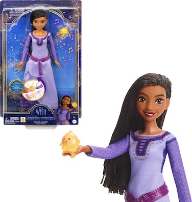 Disney Polly Pocket Wish Singing Asha Of Rosas Fashion Doll &amp; Star Figure, Posable with Removable Outfit (English)