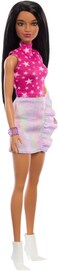 Barbie Fashionistas Doll #215 with Black Straight Hair &amp; Iridescent Skirt, 65th Anniversary