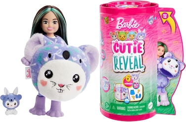 Barbie Cutie Reveal Costume-Themed Series Chelsea Small Doll &amp; Accessories, Bunny As Koala