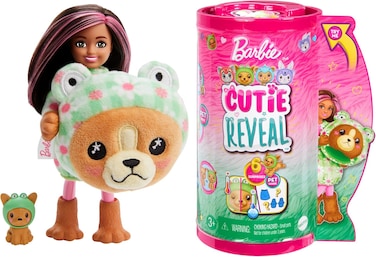 Barbie Cutie Reveal Costume-Themed Series Chelsea Small Doll &amp; Accessories, Puppy As Frog