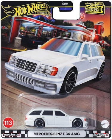 سيارة مرسيدس بنز E 36 AMG بيضاء - هوت ويلز بريميوم سكالا 1/64 سلسلة بوليفارد