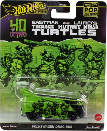 Hot Wheels Ninja Turtles Tmnt Teenage Mutant Model Van Vw Drag Bus - Die Cast Scale 1:64 Length 8 cm HVJ46