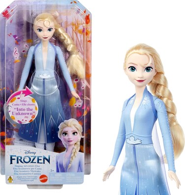 Mattel Disney Frozen Elsa Singing Fashion Doll, Singing Adventure In Signature Clothing, Sings &ldquo;Into The Unknown&rdquo; From Disney Frozen 2 Movie, Hxd31