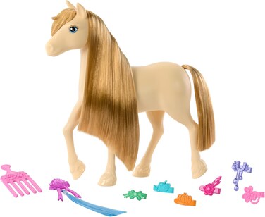 Barbie &ndash; The Mysteries Of Barbie - Chasing The Lost Horse, Pony and Accessories Very Long Mane To Style (Styles May Vary), Hxj36