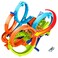 Hot Wheels Toy Car Track Set with 4 Loops, 3-Way Crash Zone &amp; Motorized Booster, Folds For Storage, with 1:64 Scale Toy Car