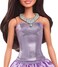 ​Barbie Fashionistas Doll #234 with Brown Hair, Wearing Sequined Purple Bubble Dress with Satiny Skirt, Silvery Necklace and Heels