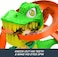 ​Hot Wheels Toy Car Track Set, City T-Rex Blaze Battle Playset &amp; 1:64 Scale Die-Cast Firetruck, 18&rdquo; Tall, Multiple Race Outcomes, Spinning Dinosaur Eyes