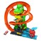 ​Hot Wheels Toy Car Track Set, City T-Rex Blaze Battle Playset &amp; 1:64 Scale Die-Cast Firetruck, 18&rdquo; Tall, Multiple Race Outcomes, Spinning Dinosaur Eyes