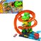 ​Hot Wheels Toy Car Track Set, City T-Rex Blaze Battle Playset &amp; 1:64 Scale Die-Cast Firetruck, 18&rdquo; Tall, Multiple Race Outcomes, Spinning Dinosaur Eyes