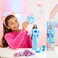 ​Barbie Cutie Reveal Doll &amp; Accessories, Care Bears Series, Fashion Doll with Grumpy Bear Plush Costume &amp; 10 Surprises Including Color Change &amp; Mini Bear