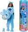 ​Barbie Cutie Reveal Doll &amp; Accessories, Care Bears Series, Fashion Doll with Grumpy Bear Plush Costume &amp; 10 Surprises Including Color Change &amp; Mini Bear