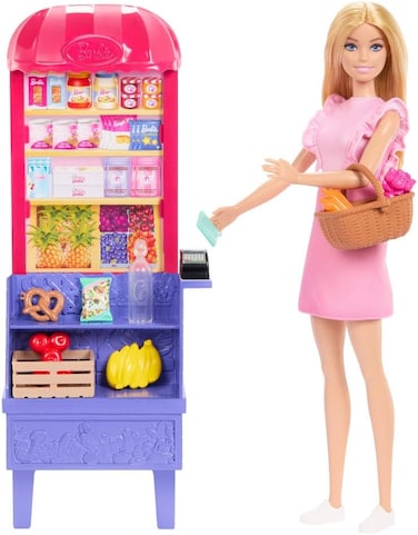 Barbie and Teresa Recipe For Friendship Fashion Doll &amp; Playset, Malibu At The Market Theme with 11 Accessories Including Market Stand &amp; Food