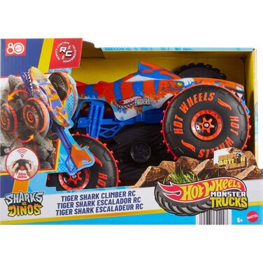 Hot Wheels Monster Trucks Sharks vs. Dinos Tiger Shark Climber RC Truck