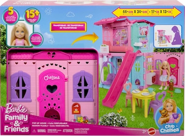 Barbie Family &amp; Friends Chelsea Pop-Up Doll House Playset With 15+ Accessories