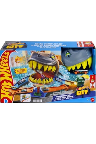 Hot Wheels City Shark Chomp Beach Playset JHL96