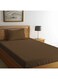 Tulip (Dark Brown) Single Size Fitted Sheet and Pillow Covers with 1 cm Satin Stripe (Set of 2 Pcs) 100% Cotton, Soft and Luxurious Hotel Quality Bed linen-300 TC