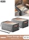 2 pcs Foldable Closet Storage Organizer,Wardrobe Clothes Organizer with Steel Ring Support, Washable Closet Storage Boxes with Carrying Handles,Home Bedroom Office Cupboard Storage Basket &amp; Storage Bins for Clothes,Jeans,Pants,Sweaters,Dress,Toys