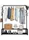 Clothes Organizer And Holder Coated Metal Rack Black