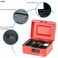 Rubik Medium Cash Box with Tray and Combination Lock Portable Durable Register Money Box Safe for Bills Jewelry Receipts Coins (20x16x9cm) Red