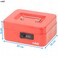 Rubik Medium Cash Box with Tray and Combination Lock Portable Durable Register Money Box Safe for Bills Jewelry Receipts Coins (20x16x9cm) Red