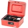 Rubik Medium Cash Box with Tray and Combination Lock Portable Durable Register Money Box Safe for Bills Jewelry Receipts Coins (20x16x9cm) Red