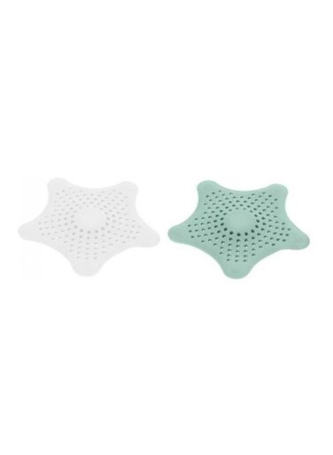 2-Piece Star-Shaped Silicone Sink Strainer Multicolour