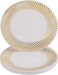 9" Disposable Plastic Plates, White &amp; Gold Color, 35g Weight, Pack of 120 Plates