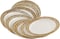 10&quot; Disposable Plastic Plates, White &amp; Gold Color, 46g Weight, Pack of 120 Plates