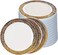 10" Disposable Plastic Plates, White &amp; Gold Color, 46g Weight, Pack of 120 Plates