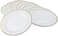 10" Disposable Plastic Plates, White &amp; Gold Color, 46g Weight, Pack of 120 Plates