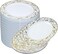 7.5'' White &amp; Gold Disposable Plastic Plates &ndash; 24g, Sturdy &amp; Elegant &ndash; Pack of 120 plates