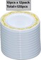 10" Disposable Plastic Plates, White &amp; Gold Color, 46g Weight, Pack of 120 Plates