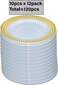 7.5'' White &amp; Gold Disposable Plastic Plates &ndash; 24g, Sturdy &amp; Elegant &ndash; Pack of 120 plates
