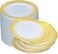 10" Disposable Plastic Plates, White &amp; Gold Color, 46g Weight, Pack of 120 Plates