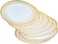 10" Disposable Plastic Plates, White &amp; Gold Color, 46g Weight, Pack of 120 Plates