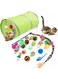 TOMVAES Cat Toys Assortments, PP Kitten Feather Toys, 21 Pack Interactive Cat Toys Set, Cat Teaser Leopard Print Pole Bidirectional Tent Tunnel Ball Fake Mouse Indoor &amp; Ourdoor Set Toys