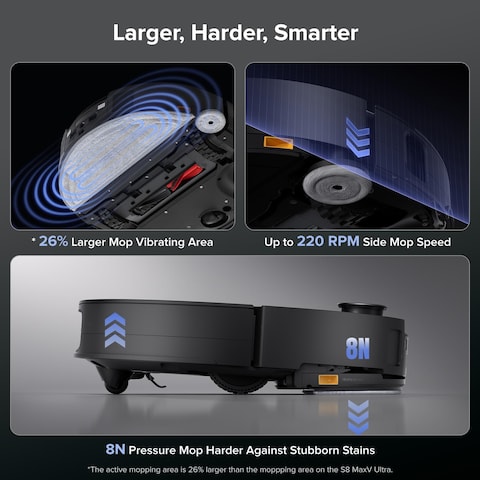 Roborock Saros 10 Robot Vacuum and Mop, 22,000Pa Suction, AI Obstacle Avoidance, 3.14-inch Ultra Thin, Auto Detachable Mop, Zero Tangling Main Brush, Hot Water Mop &amp; Dock Self Cleaning, Pet Friendly