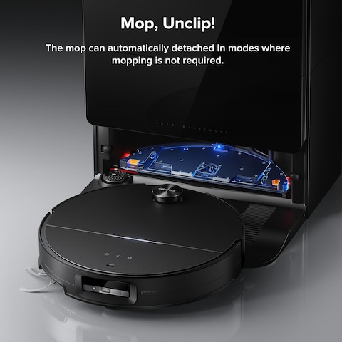 Roborock Saros 10 Robot Vacuum and Mop, 22,000Pa Suction, AI Obstacle Avoidance, 3.14-inch Ultra Thin, Auto Detachable Mop, Zero Tangling Main Brush, Hot Water Mop &amp; Dock Self Cleaning, Pet Friendly