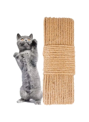 Cat Natural Sisal Rope for Scratching Post Tree Replacement, Pillar Hemp Rope for Repairing, Recovering or DIY Scratcher, 6mm Diameter, 10 Meters