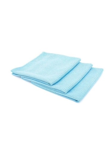 Waffle Weave Kitchen Towel, 100% Cotton, with Hanging Loop Ultra Soft Absorbent Quick Drying Dish Cloth, Tea and Hand Towels, 3 Pack , Aqua Blue