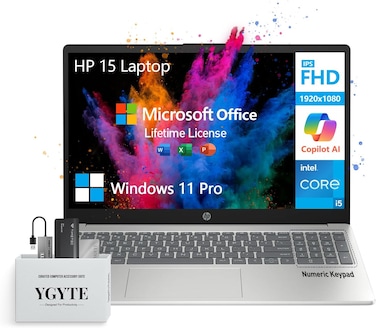 2025 HP 15.6 Laptop Computer,Intel 10-Core i5 Laptop Lifetime Office,College Students Business Laptop 15 Inch FHD,32GB RAM 1.5TB Storage (1TB SSD+512GB PSSD)Number Pad,USB-C
