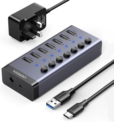UGreen Powered USB Hub 3.0 7-Ports Charging Extender Data Hub