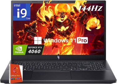 acer Nitro V 15 Gaming Laptop, Intel i9-13900H Up to 5.4GHz, GeForce RTX 4060, 15.6&quot; 144 Hz IPS Display, 32 GB DDR5, 2 TB SSD, Wi-Fi 6, Backlit Keyboard, Windows 11 Pro, Gaming Mouse, 256GB UFD