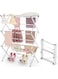 Lomeshow Clothes Drying Rack, 3-Tier(41.3" High) Laundry for Clothes, Expandable Metal Clothing Dryer, Collapsible Towel Rack for Bed Linen, Clothing, Air Drying Rack, White