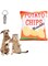 PETSARY Plush Naturally Potato Chip Dog Squeaky Toy With 1 pcs Free ID TAG - Soft Bite Resistant Chips Snack Shaped Dog Chew - Interactive Plush Snack Toy - Funny Squeaker Stuffed Toy - Orange