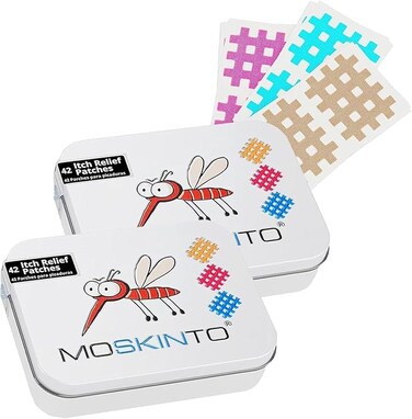 Moskinto The Original Mosquito Itch Relief Patches for Kids &amp; Adults, Bug Bite Patches Soothe Swelling &amp; Itching, Anti Itch Bug Bite Relief, Suction Tool Alternative, Family Pack, 42 Count