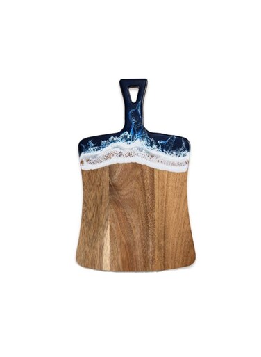 Smart Resin Rectangular Cutting Board   Modern wooden and resin serving board, charcuterie board with beautiful design perfect addition in your kitchen. (36X22 cm)