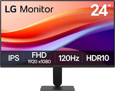 LG 24U411A-B 24-inch Full HD (1920 x 1080) IPS Computer Monitor, 120Hz, HDR10, Reader Mode, Flicker Safe, HDMI, Slim Stand Base, Black